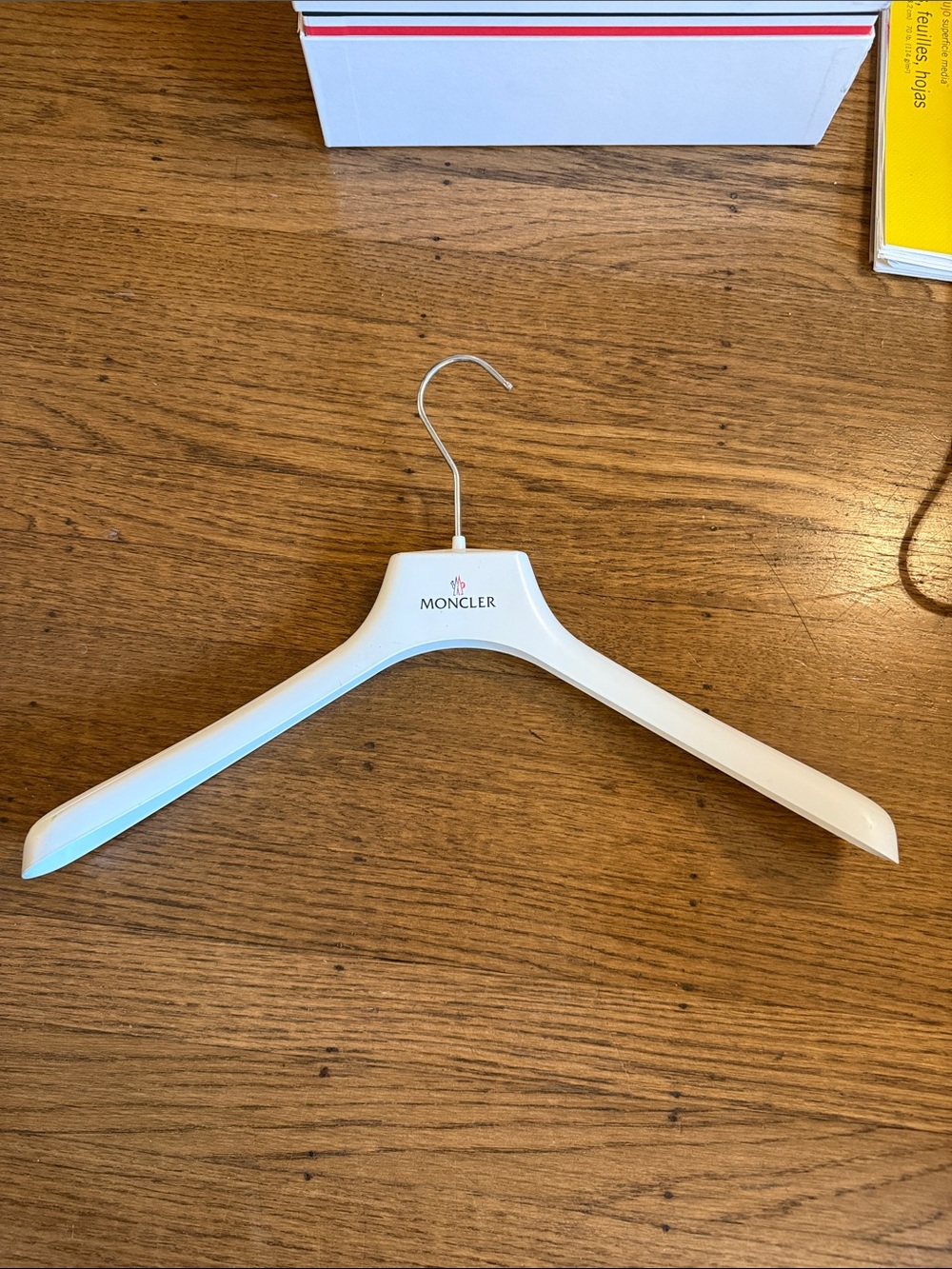 Moncler White Branded Hanger with Metal Hook